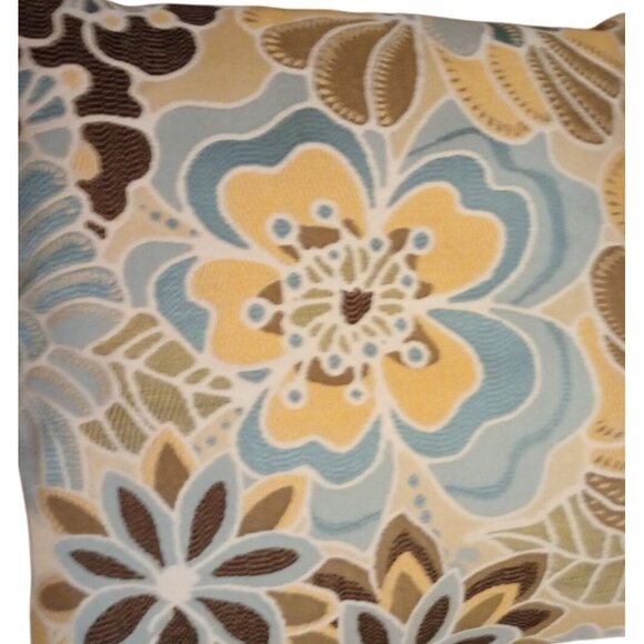 Floral Cottagecore Throw Pillow Embroidered Pattern & Satin Backing - Picture 7 of 8